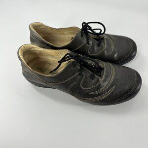 Naot Womens Leather Lace-Up Shoes Size 8 Black & Brown